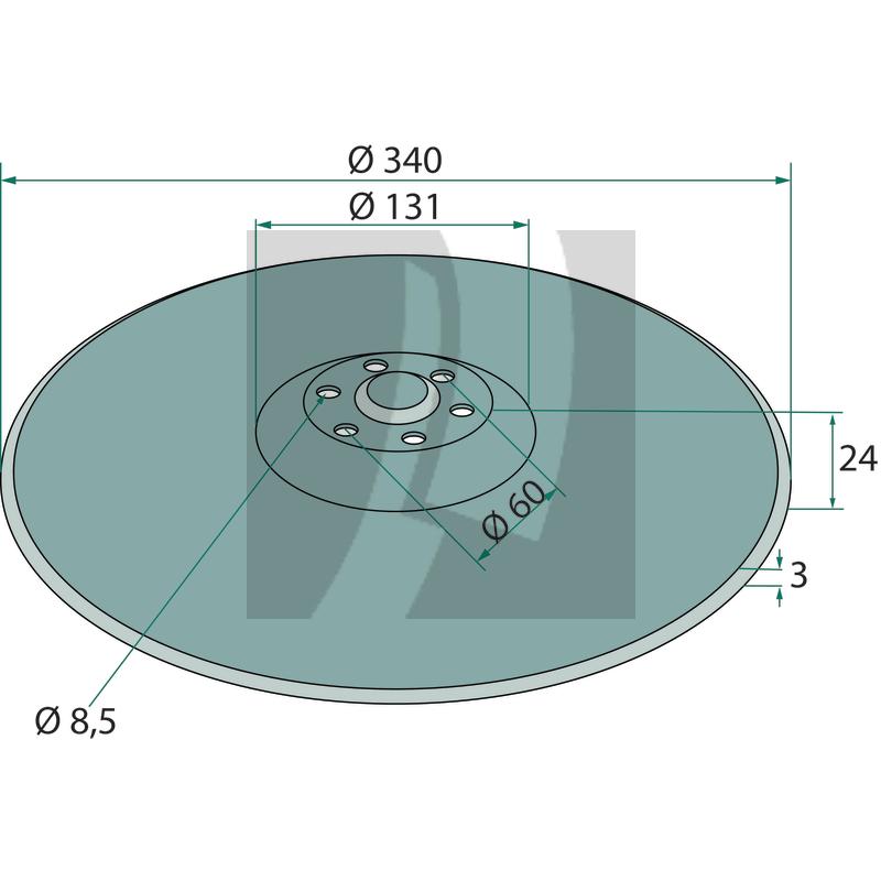 Sechscheibe glatt, Ø 340 x 3 mm