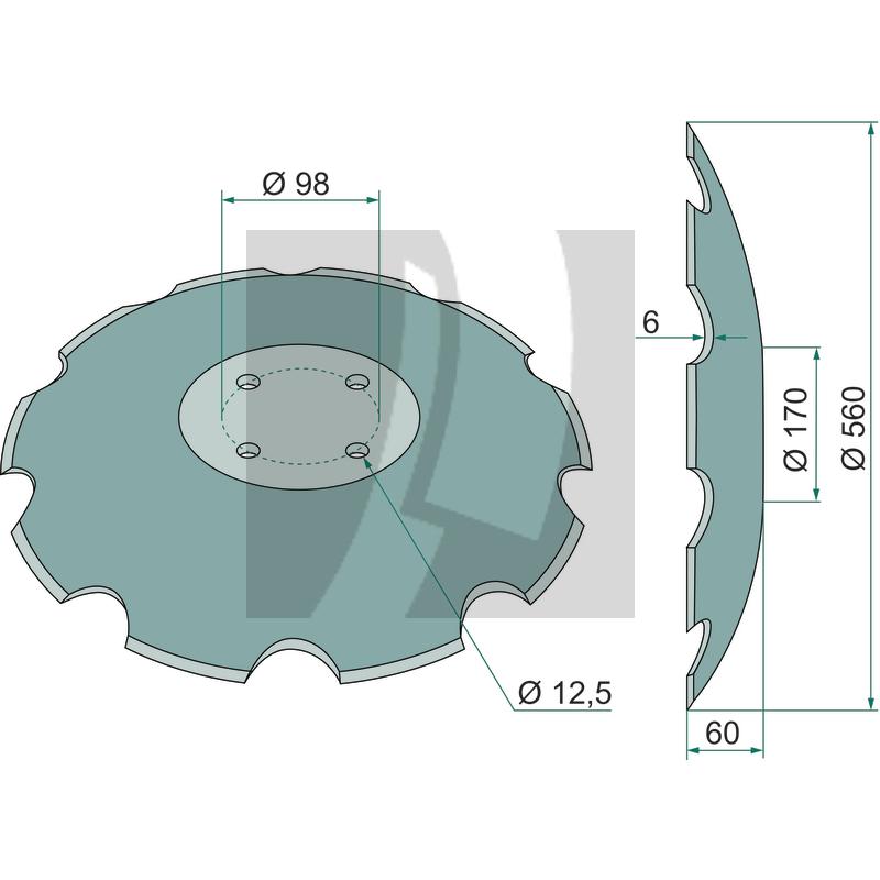 Tellerscheibe gezahnt  560 x 6 mm