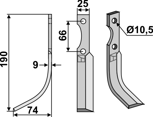 Fräsmesser 192x25mm, links, passend für Eurosystem und Ferrari