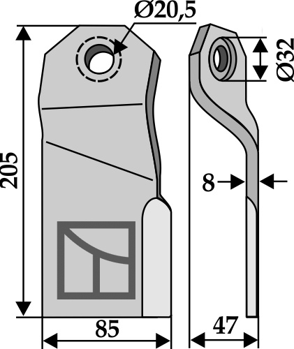 Schlegel 205x85 mm, passend für Joskin