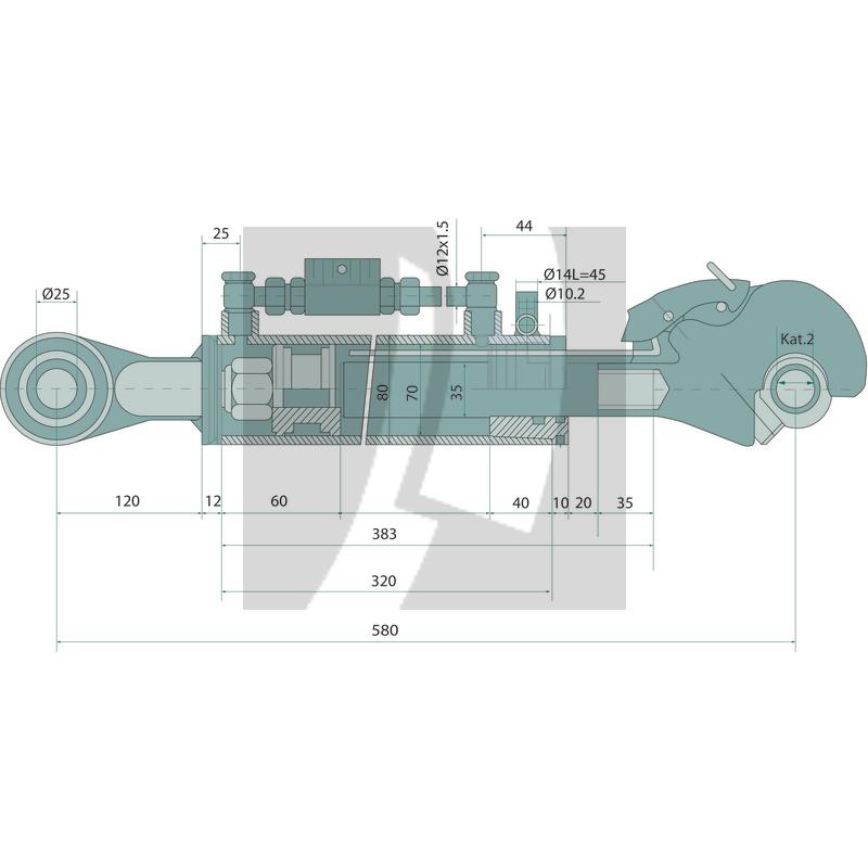 Hydraulischer Oberlenker 540 / 746 mm