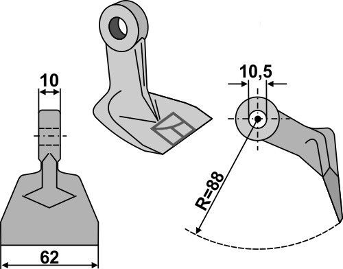 Hammerschlegel 62x10 mm, passend für Mc Connel