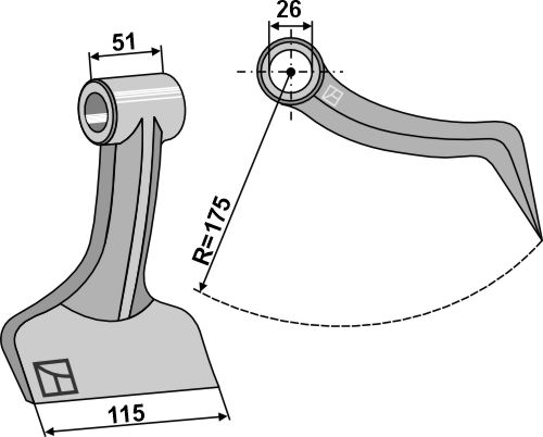 Hammerschlegel 115x51 mm, passend für Kuhn