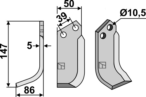 Fräsmesser 147x50mm, links, passend für Goldoni
