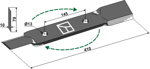 Mähermesser 410 mm - rechts, passend für Röll