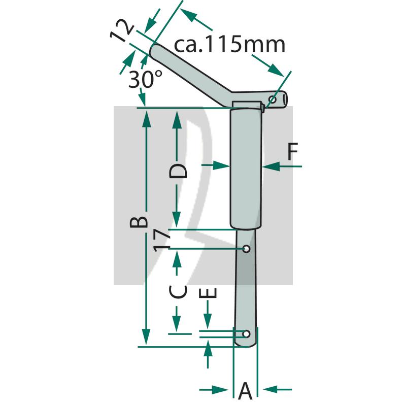 Oberlenker-Stufenbolzen 172 mm