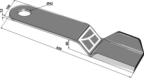 Messer 650x100 mm - linke Ausführung, passend für Sauerburger