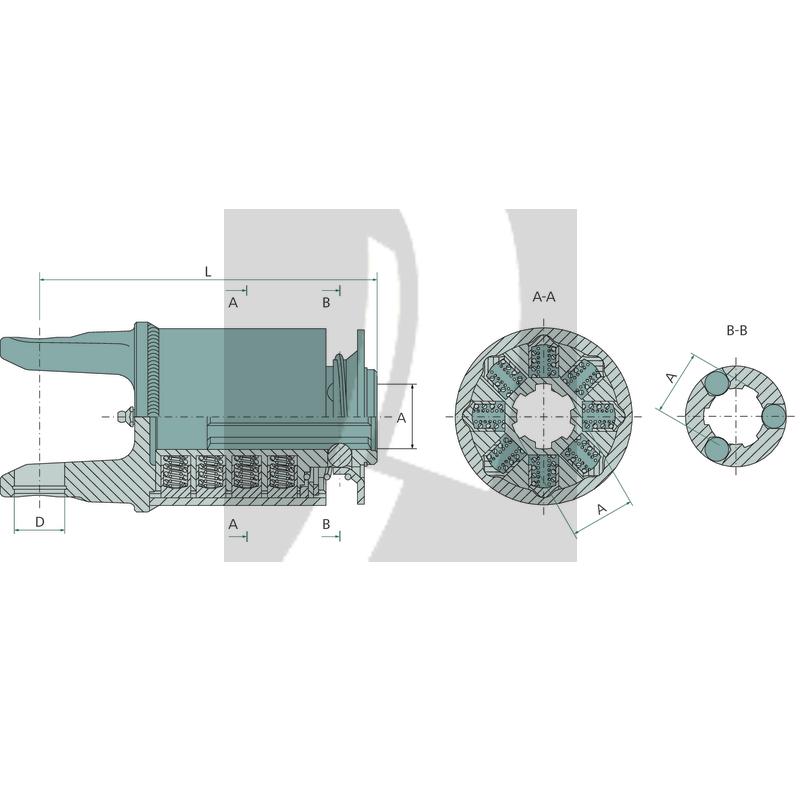 ROTARO Sternratschenkupplung R50 1 3/8" 6 Zähne