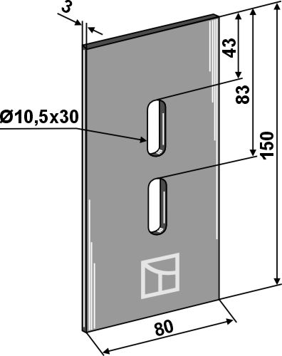 Abstreiferblech für Packerwalzen 150 x 80 mm, passend für Pegoraro und Alpego
