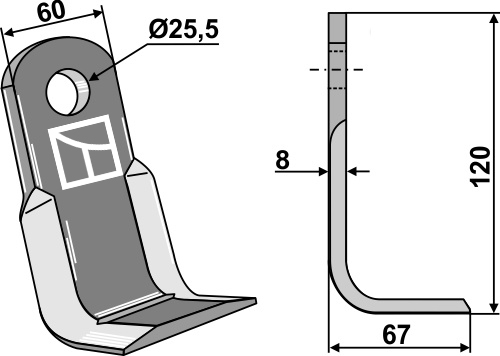 Winkelmesser 120x60 mm, passend für Sicma und ACMA