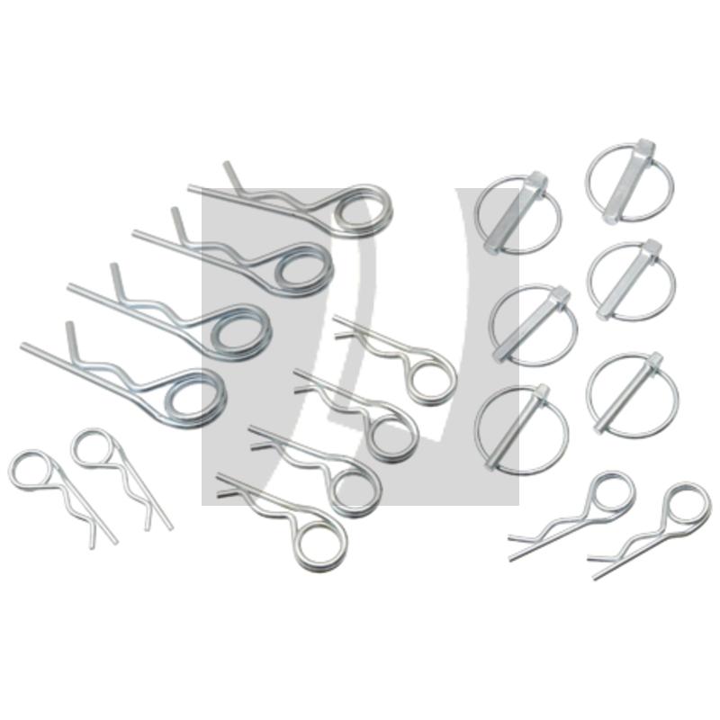 Klapp- und Federstecker-Satz verzinkt 6; 8; 10 & 3; 4; 5 mm Klapp- und Federstecker-Satz verzinkt 6; 8; 10 & 3; 4; 5 mm