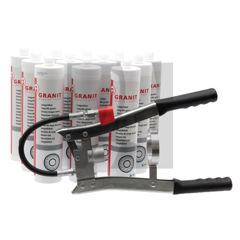 Fettpresse + 12x Langzeitfett 500g