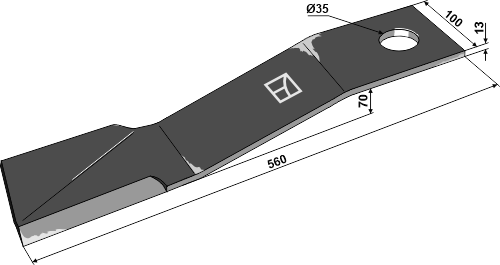 Mähermesser 560 mm - links, passend für Bomford und Mc Connel