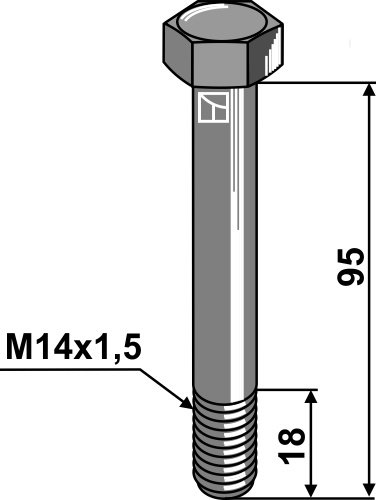 Schraube - M14x1,5 - 10.9, passend für Bomford und Kuhn