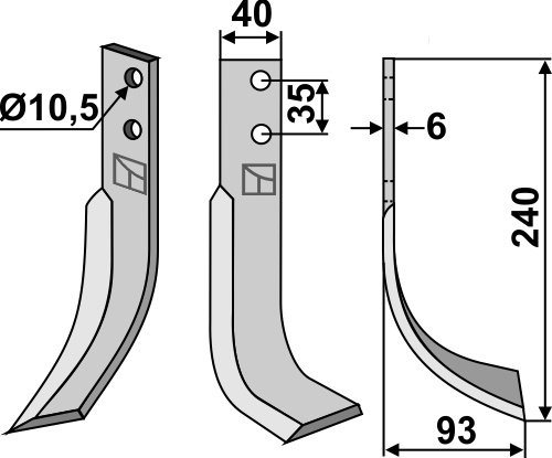 Fräsmesser 240x40mm, rechts, passend für Valpadana