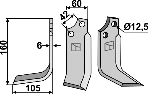 Fräsmesser 160x60mm, links, passend für Sicma(Miglianico)