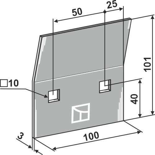 Abstreiferblech für Packerwalzen 101 x 100 mm, passend für Howard