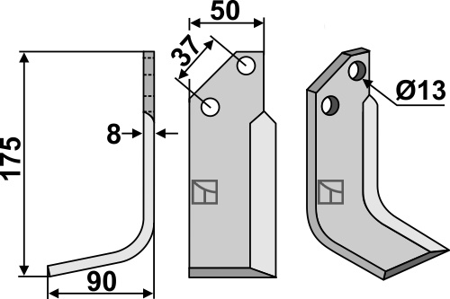 Fräsmesser 175x50mm, links, passend für JNC