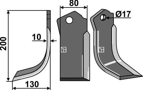 Fräsmesser 200x80mm, links, passend für Celli