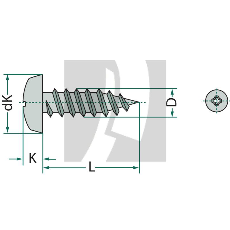 Linsen-Blechschraube 6,3x22 DIN 7981
