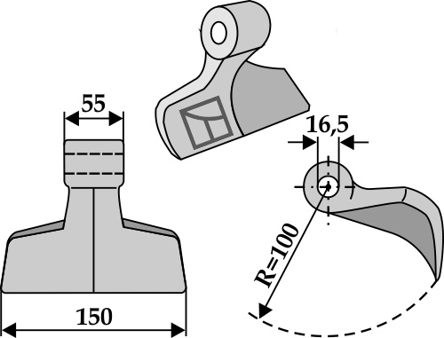 Hammerschlegel 150x55 mm, passend für Sicma, Zappator und mehr