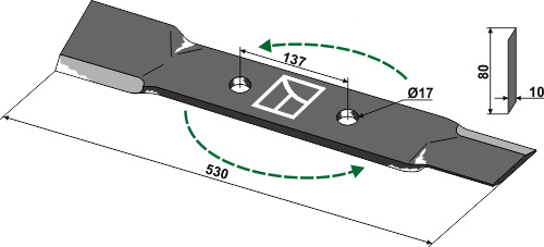 Mähermesser 530 mm - links, passend für Röll