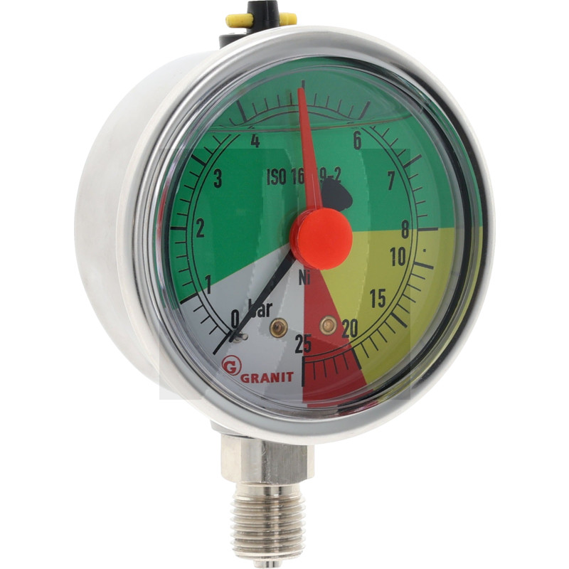 Manometer 0-8-25bar unten 1/4" 