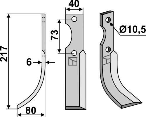 Fräsmesser 217x40mm, links, passend für Eurosystem, Ferrari und mehr