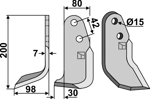 Fräsmesser 200x80mm, links, passend für Braun