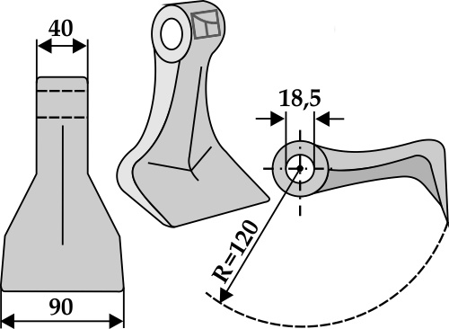Hammerschlegel 90x40 mm, passend für Kverneland, Lagarde und mehr