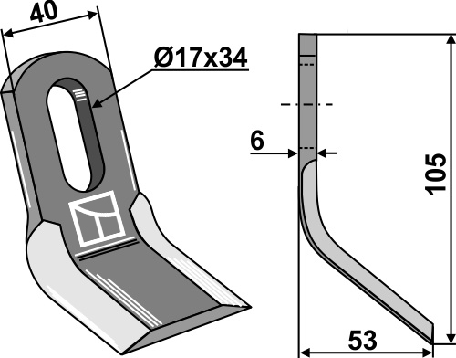 Y-Messer 105x40 mm, passend für Gimac