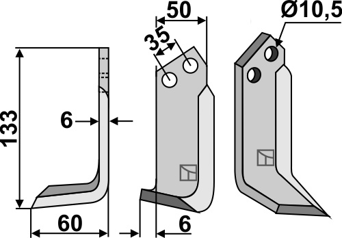 Fräsmesser 133x50mm, links, passend für Breviglieri/Breviagri, M.E.A.A.T. und mehr