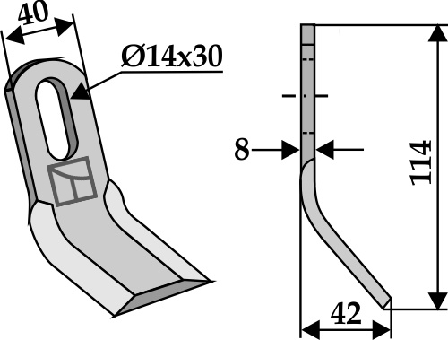 Y-Messer 114x40 mm, passend für Hymach