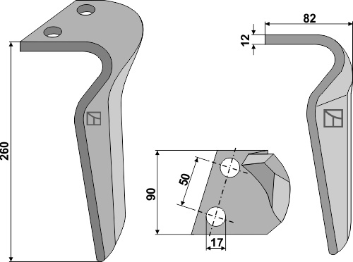 Kreiseleggenzinken links 260 mm x 90 mm, passend für Breviglieri und Regent