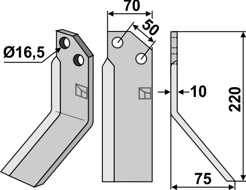 Fräsmesser 220x70mm, rechts, passend für Badalini