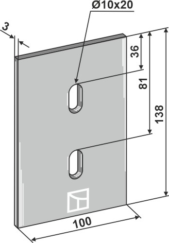 Abstreiferblech für Packerwalzen 138 x 100 mm, passend für Lely