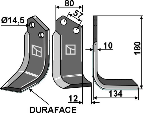 Fräsmesser DURAFACE 180x80mm, rechts, passend für Celli