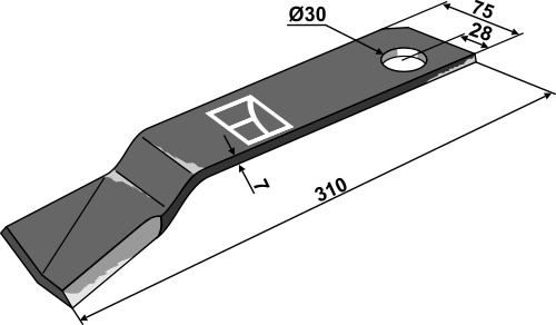 Schlegelmesser 310x75 mm - links, passend für votex