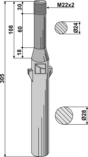 Kreiseleggenzinken 305 mm, passend für Agrator und JF