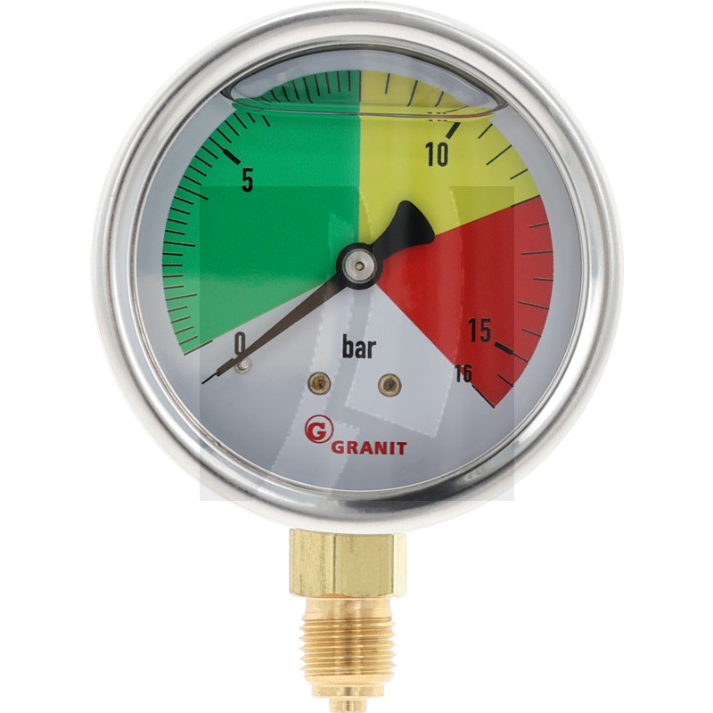 Manometer Ø63mm 0-16 bar unten 1/4" Standard