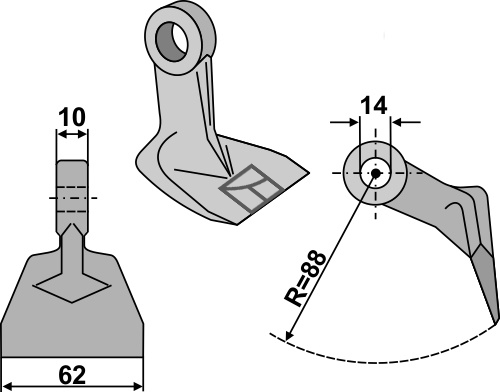Hammerschlegel 62x10 mm, passend für Mc Connel und Zanon