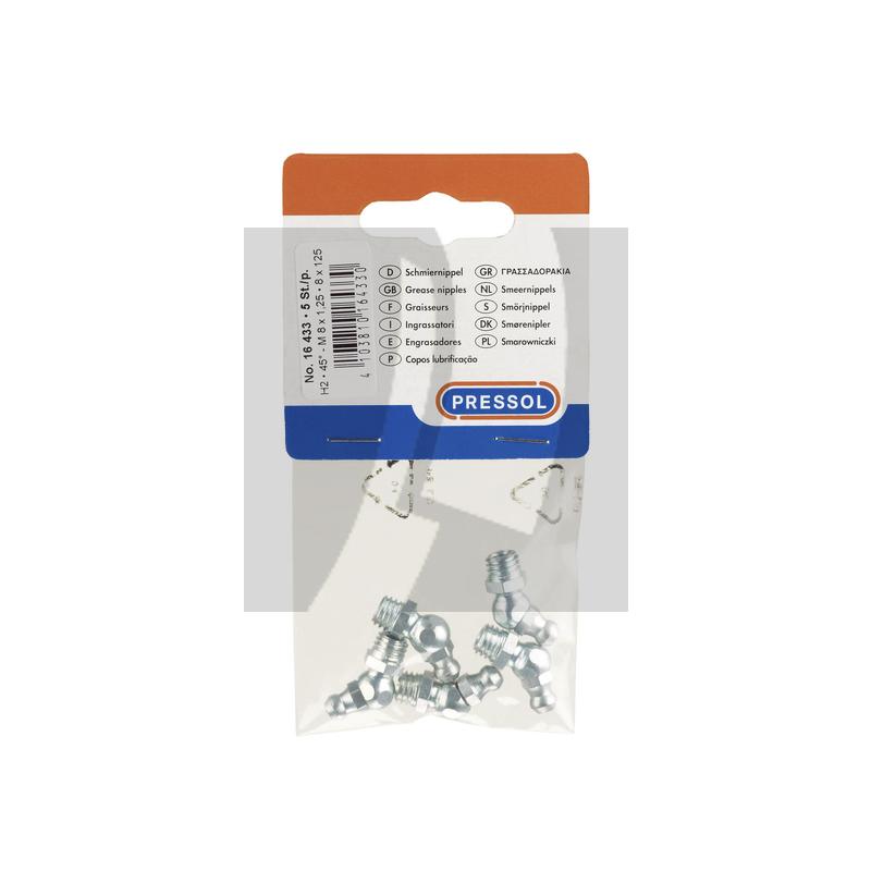 Schmiernippel 45° M8x1,25, VPE 5 Schmiernippel 45° M8x1,25, VPE 5