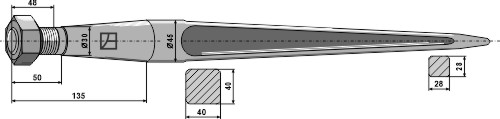 Schwerlastzinken 980 mm, passend für Kverneland