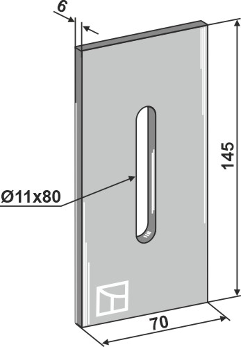Abstreiferblech für Packerwalzen 145 x 70 mm, passend für Niemeyer