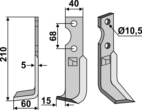Fräsmesser 210x40mm, links, passend für Benassi
