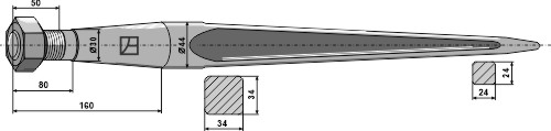 Schwerlastzinken 810 mm, passend für Bressel & Lade