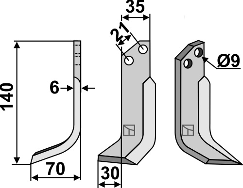 Fräsmesser 140x35mm, links, passend für Grillo