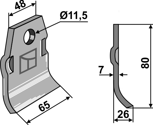 Klinge 80x65 mm, passend für Spragelse-Mica