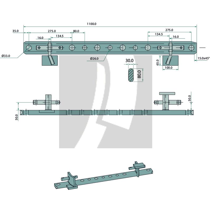 Ackerschiene nicht verdrehbar 1100 mm Ackerschiene nicht verdrehbar 1100 mm