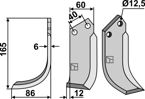 Fräsmesser 165x60mm, links, passend für Badalini